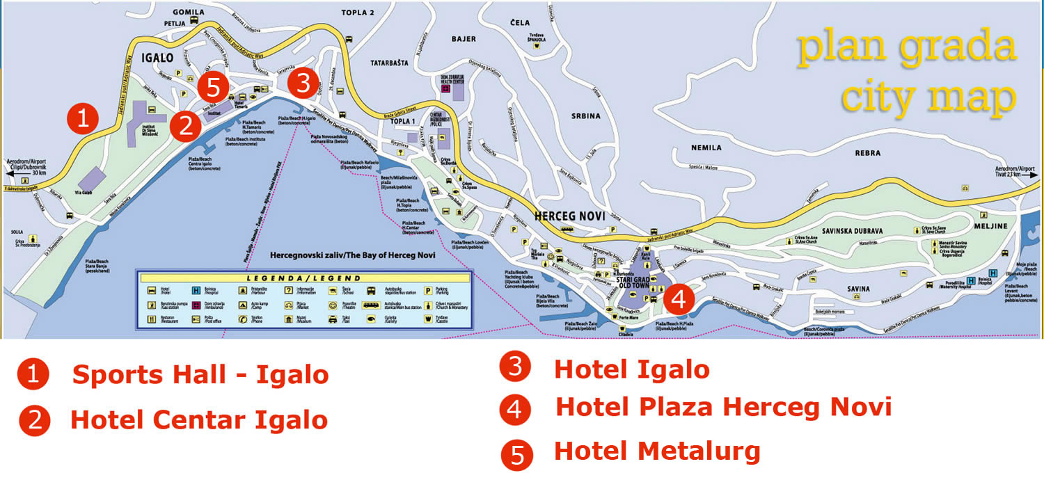 mapa crne gore herceg novi Igalo Mapa   Igalo i Crna Gora mapa crne gore herceg novi